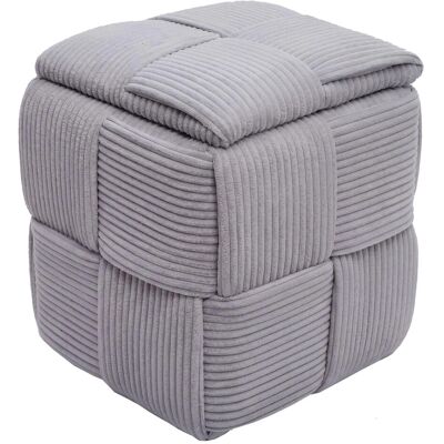 MCW Hocker Q47 Deckel Staufach Stoff Cord 43x40x40cm Dunkelgrau MCW Hocker Q47 Deckel Staufach Stoff Cord 43x40x40cm Dunkelgrau