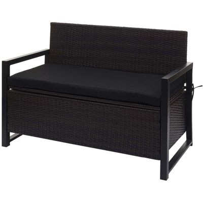 MCW Poly-Rattan 2er Sitzbank F39 Braun Kissen Schwarz MCW Poly-Rattan 2er Sitzbank F39 Braun Kissen Schwarz