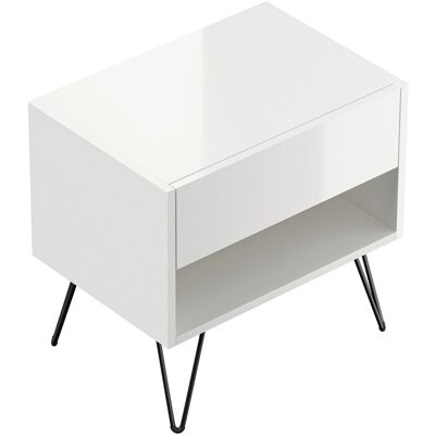 Posseik Nachttisch-Set Industrial B Stehend 50 cm Weiß 2-teilig Posseik Nachttisch-Set Industrial B Stehend 50 cm Weiß 2-teilig