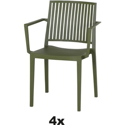 Siena Garden Stapelsessel-Set Lane 4-teilig Olive Siena Garden Stapelsessel-Set Lane 4-teilig Olive
