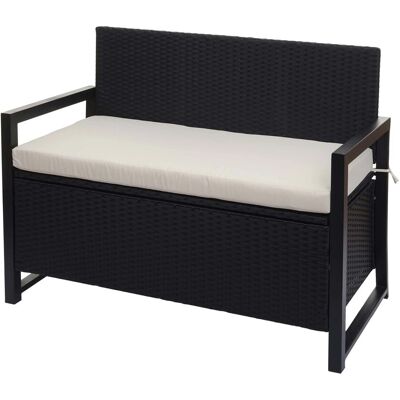 MCW Poly-Rattan 2er Sitzbank F39 anthrazit Kissen Creme MCW Poly-Rattan 2er Sitzbank F39 anthrazit Kissen Creme