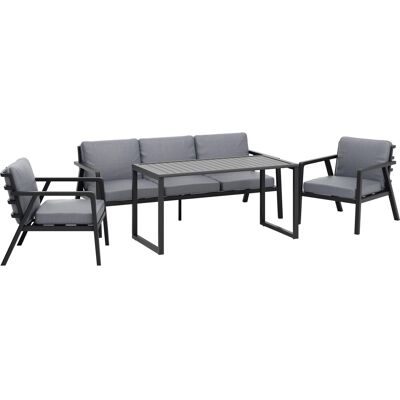 Lounge-Set und Esstischgruppe Tamworth 4-teilig Alu Anthrazit-Grau Lounge-Set und Esstischgruppe Tamworth 4-teilig Alu Anthrazit-Grau