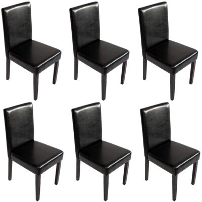 MCW Esszimmerstuhl Littau Kunstleder 6er-Set Kunstleder Schwarz Dunkle Beine MCW Esszimmerstuhl Littau Kunstleder 6er-Set Kunstleder Schwarz Dunkle Beine