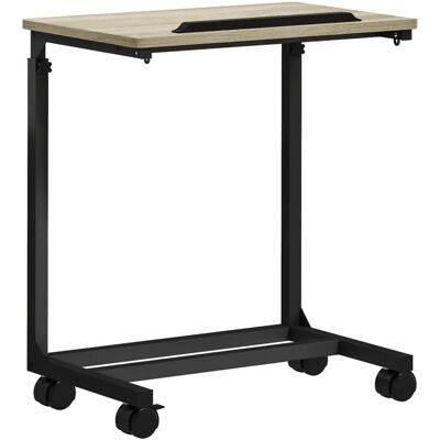HOMCOM Beistelltisch Spanplatte Metall 55L x 36B x 62,5-82,5H cm Eiche HOMCOM Beistelltisch Spanplatte Metall 55L x 36B x 62,5-82,5H cm Eiche