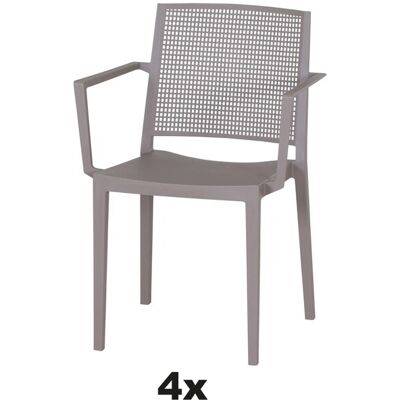 Siena Garden Stapelsessel-Set Square 4-teilig Taupe Siena Garden Stapelsessel-Set Square 4-teilig Taupe