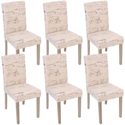 Littau Esszimmerstühle Set mit 6 - Bequeme Leinen-Baumwoll-Polsterung Littau Esszimmerstühle Set mit 6 - Bequeme Leinen-Baumwoll-Polsterung
