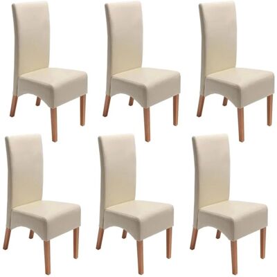 MCW Crotone Set aus 6 Esszimmerstühlen - Creme - Modernes Design MCW Crotone Set aus 6 Esszimmerstühlen - Creme - Modernes Design