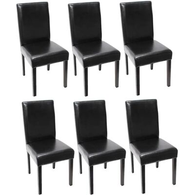 MCW Esszimmerstuhl Littau 6er-Set Leder Schwarz Dunkle Beine MCW Esszimmerstuhl Littau 6er-Set Leder Schwarz Dunkle Beine