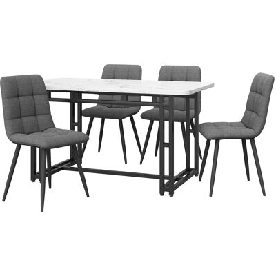 Merax Essgruppe 5-tlg mit 120x70cm Esstisch 4 Leinenstühle Dunkelgrau Schwarz Merax Essgruppe 5-tlg mit 120x70cm Esstisch 4 Leinenstühle Dunkelgrau Schwarz