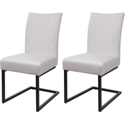 MCW 2er-Set Freischwinger L15 Samt Stahl Pulverbeschichtet Creme-Beige MCW 2er-Set Freischwinger L15 Samt Stahl Pulverbeschichtet Creme-Beige
