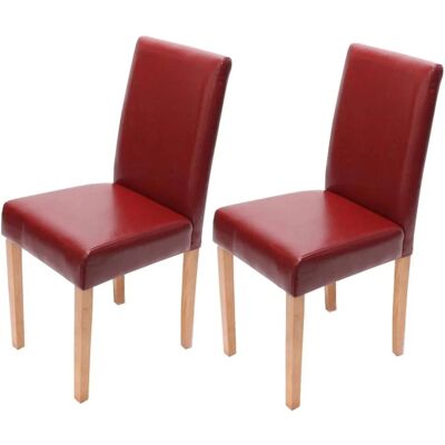 MCW Esszimmerstuhl Littau Kunstleder 2er-Set Kunstleder Rot Helle Beine MCW Esszimmerstuhl Littau Kunstleder 2er-Set Kunstleder Rot Helle Beine