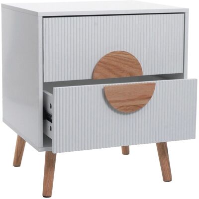 MCW Nachttisch N89 3D-Design Schublade Melamin Holz 55x48x41cm Weiß MCW Nachttisch N89 3D-Design Schublade Melamin Holz 55x48x41cm Weiß