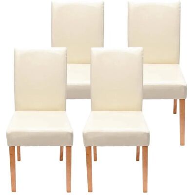 MCW Esszimmerstuhl Littau 4er-Set Kunstleder Creme Helle Beine MCW Esszimmerstuhl Littau 4er-Set Kunstleder Creme Helle Beine