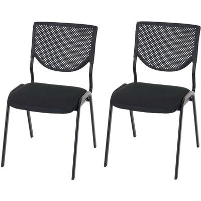 MCW 2er-Set Besucherstuhl T401 Stapelbar Stoff/Textil Sitz Schwarz Füße Schwarz MCW 2er-Set Besucherstuhl T401 Stapelbar Stoff/Textil Sitz Schwarz Füße Schwarz
