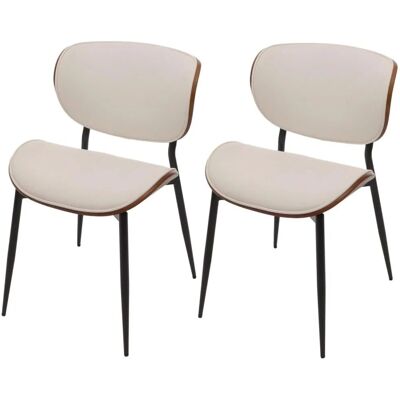 MCW Esszimmerstuhl O45 2er-Set Walnuss-Optik Weiß MCW Esszimmerstuhl O45 2er-Set Walnuss-Optik Weiß