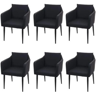 MCW Esszimmerstuhl H93 6er-Set Kunstleder Schwarz MCW Esszimmerstuhl H93 6er-Set Kunstleder Schwarz