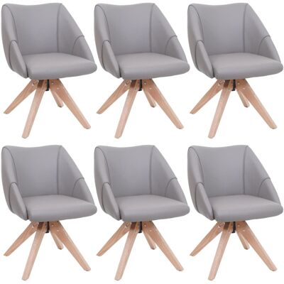 MCW 6er-Set Esszimmerstuhl Q52 Drehbar Holz Kunstleder Hellgrau MCW 6er-Set Esszimmerstuhl Q52 Drehbar Holz Kunstleder Hellgrau