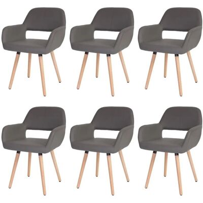 MCW Esszimmerstuhl A50 II 6er-Set Kunstleder Grau Helle Beine MCW Esszimmerstuhl A50 II 6er-Set Kunstleder Grau Helle Beine