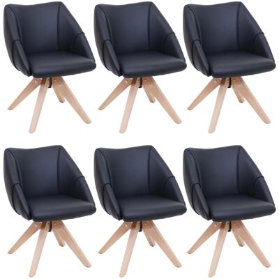 MCW 6er-Set Esszimmerstuhl Q52 Drehbar Holz Kunstleder Schwarz MCW 6er-Set Esszimmerstuhl Q52 Drehbar Holz Kunstleder Schwarz
