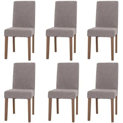 MCW Esszimmerstuhl Littau Chenille 6er-Set Hellgrau Naturfarbene Beine MCW Esszimmerstuhl Littau Chenille 6er-Set Hellgrau Naturfarbene Beine