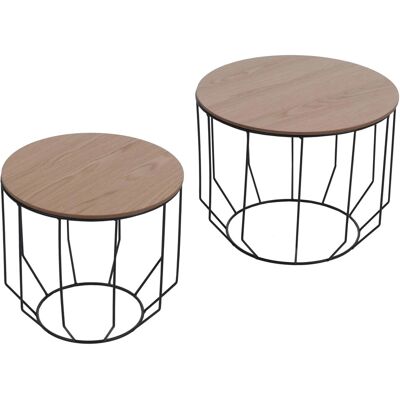 MCA 2er-Set Couchtisch P58 Industrial Metall Holz Eiche MCA 2er-Set Couchtisch P58 Industrial Metall Holz Eiche