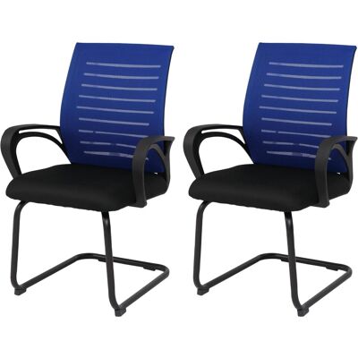 MCW 2er-Set Konferenzstuhl K51 Stoff/Textil 250g/m² Blau Gestell Schwarz MCW 2er-Set Konferenzstuhl K51 Stoff/Textil 250g/m² Blau Gestell Schwarz