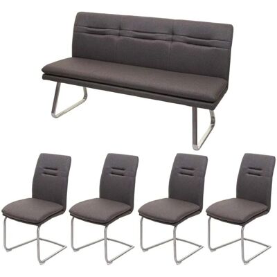 MCW Esszimmer-Set H70 Esszimmergruppe Grau-Braun 160cm MCW Esszimmer-Set H70 Esszimmergruppe Grau-Braun 160cm