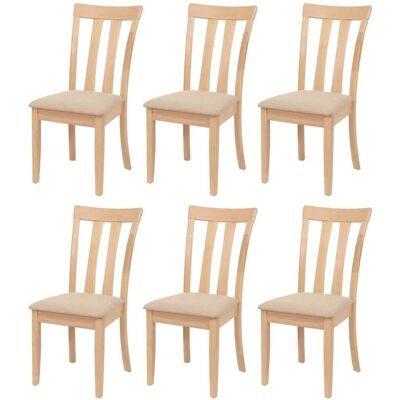 MCW Esszimmerstuhl G46 6er-Set Naturfarbenes Gestell Beige MCW Esszimmerstuhl G46 6er-Set Naturfarbenes Gestell Beige