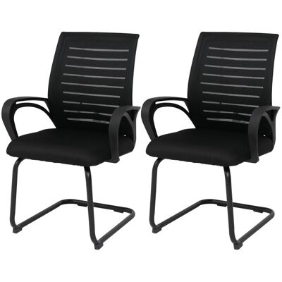 MCW 2er-Set Konferenzstuhl K51 Stoff/Textil 250g/m² Schwarz Gestell Schwarz MCW 2er-Set Konferenzstuhl K51 Stoff/Textil 250g/m² Schwarz Gestell Schwarz