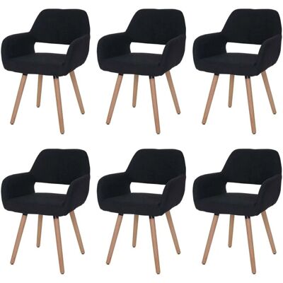 MCW Esszimmerstuhl A50 II 6er-Set Textil Schwarz-Grau Helle Beine MCW Esszimmerstuhl A50 II 6er-Set Textil Schwarz-Grau Helle Beine