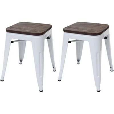 MCW 2x Hocker A73 Inkl. Holz-Sitzfläche Weiß MCW 2x Hocker A73 Inkl. Holz-Sitzfläche Weiß