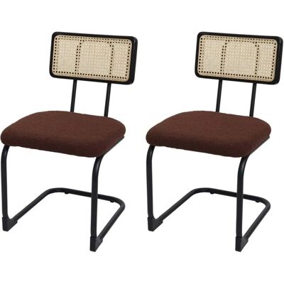 MCW Freischwinger-Stuhl K88 2er-Set Stoff/Textil Braun MCW Freischwinger-Stuhl K88 2er-Set Stoff/Textil Braun