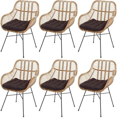 MCW Esszimmerstuhl P17 6er-Set Polster Braun MCW Esszimmerstuhl P17 6er-Set Polster Braun