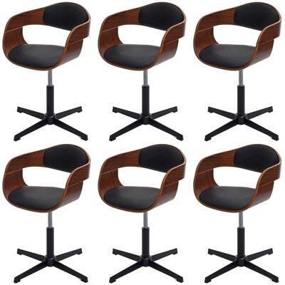 MCW Esszimmerstuhl H46 6er Set Walnuss-Optik Kunstleder Schwarz MCW Esszimmerstuhl H46 6er Set Walnuss-Optik Kunstleder Schwarz