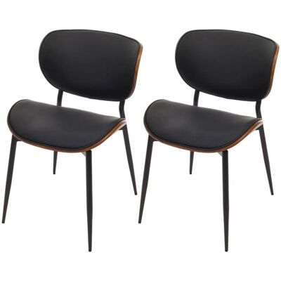 MCW Esszimmerstuhl O45 2er-Set Walnuss-Optik Schwarz MCW Esszimmerstuhl O45 2er-Set Walnuss-Optik Schwarz