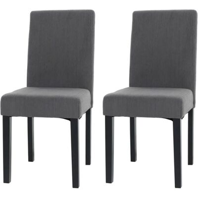 MCW Esszimmerstuhl Littau Cord 2er-Set Dunkelgrau Dunkle Beine MCW Esszimmerstuhl Littau Cord 2er-Set Dunkelgrau Dunkle Beine