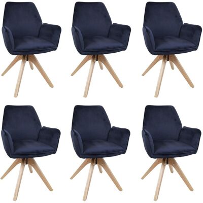 MCW 6er-Set Esszimmerstuhl G67 Drehbar Holz Samt Anthrazit-Blau MCW 6er-Set Esszimmerstuhl G67 Drehbar Holz Samt Anthrazit-Blau