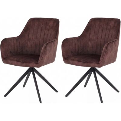MCW 2er-Set Esszimmerstuhl L79 Drehbar Auto-Return Samt Wildleder-Optik Terrakotta-Braun MCW 2er-Set Esszimmerstuhl L79 Drehbar Auto-Return Samt Wildleder-Optik Terrakotta-Braun