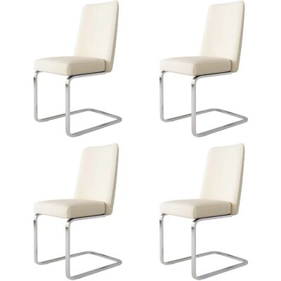 Merax Samt Esszimmerstuhl 4er Set Diamant Rückenlehne mit Silbernen Metallbeinen Beige Merax Samt Esszimmerstuhl 4er Set Diamant Rückenlehne mit Silbernen Metallbeinen Beige