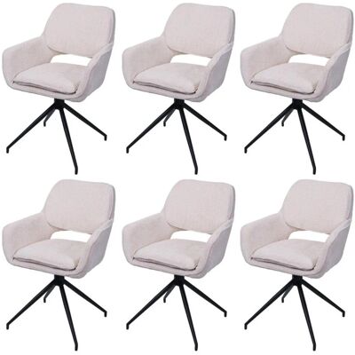 MCW Esszimmerstuhl N74 6er-Set Stoff Chenille 490g/m² Creme MCW Esszimmerstuhl N74 6er-Set Stoff Chenille 490g/m² Creme