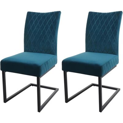 MCW 2er-Set Freischwinger L15 Samt Stahl Pulverbeschichtet Türkis-Blau MCW 2er-Set Freischwinger L15 Samt Stahl Pulverbeschichtet Türkis-Blau