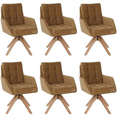 MCW 6er-Set Esszimmerstuhl Q36 Drehbar Stoff Chenille Öko-Tex Holz Senfgelb MCW 6er-Set Esszimmerstuhl Q36 Drehbar Stoff Chenille Öko-Tex Holz Senfgelb