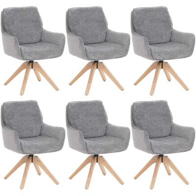 MCW 6er-Set Esszimmerstuhl Q37 Drehbar Auto-Return Stoff Grau MCW 6er-Set Esszimmerstuhl Q37 Drehbar Auto-Return Stoff Grau