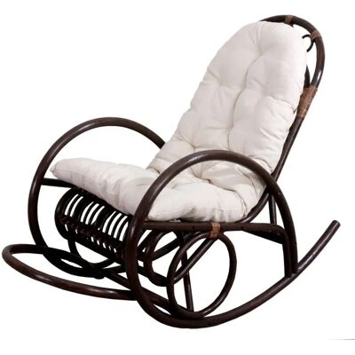 MCW Schaukelstuhl C40 Rattan Auflage Weiß MCW Schaukelstuhl C40 Rattan Auflage Weiß