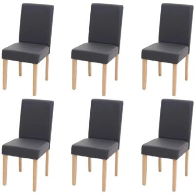 MCW Esszimmerstuhl Littau 4er-Set Kunstleder Grau Matt Dunkle Beine MCW Esszimmerstuhl Littau 4er-Set Kunstleder Grau Matt Dunkle Beine