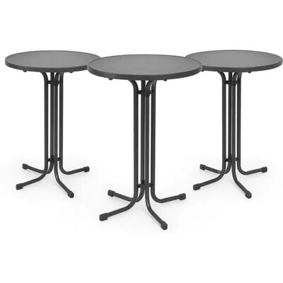 Beautissu Bellini Stehtisch Ø80xH110cm Grau 3tlg Beautissu Bellini Stehtisch Ø80xH110cm Grau 3tlg