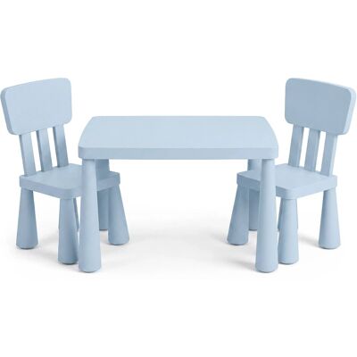 Relaxdays Kindersitzgruppe Polypropylen Blau 3-teilig mit Tisch und 2 Stühlen Relaxdays Kindersitzgruppe Polypropylen Blau 3-teilig mit Tisch und 2 Stühlen