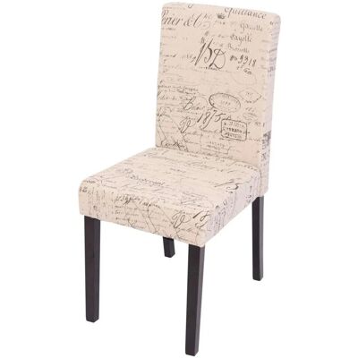 MCW Esszimmerstuhl Littau 2er-Set Textil mit Schriftzug Creme Dunkle Beine MCW Esszimmerstuhl Littau 2er-Set Textil mit Schriftzug Creme Dunkle Beine