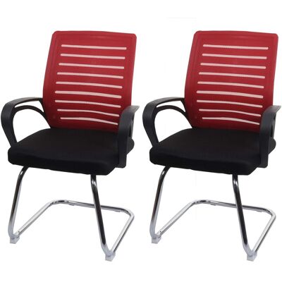 MCW 2er-Set Konferenzstuhl K51 150kg Belastbar Stoff/Textil Rot MCW 2er-Set Konferenzstuhl K51 150kg Belastbar Stoff/Textil Rot