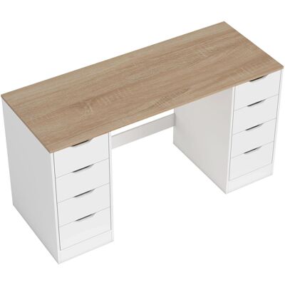 HOMCOM Schreibtisch Spanplatte MDF 140L x 53B x 75H cm Weiß HOMCOM Schreibtisch Spanplatte MDF 140L x 53B x 75H cm Weiß